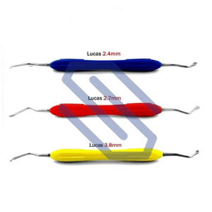 Bone Lucas Manual Dentist Tools Colorido Mango de silicona Curetas periodontales para la preparación de la cavidad del conducto radicular de acero inoxidable - Product Image 1