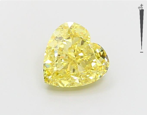 4.52CT Diamants de laboratoire taille cœur couleur jaune intense HPHT CVD Diamants en vente - Product Image 1