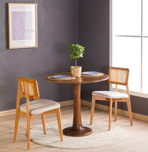 โต๊ะกาแฟไม้เนื้อแข็งทรงกลมที่ทันสมัยพร้อมขัดเงาแบบโบราณ/ทันสมัย/แบบดั้งเดิมสำหรับเฟอร์นิเจอร์ห้องนั่งเล่น - Product Image 5