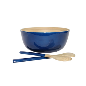 Top Selling Eco-friendly Modern Spun Bamboo Salad Bowl with <b>Tongs</b> Custom Size Handmade Kitchenware for Parties Wholesale Vietnam - Product Image 3