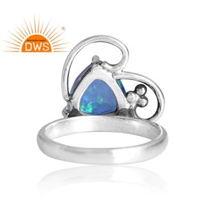 Anillo de Ópalo Verde Sintético Natural de Plata de Ley 925, Última Moda, Fabricación de Joyería Personalizada - Product Image 2