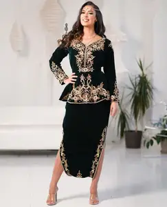2024 hermoso diseño bordado a mano Karakou chaqueta vestido hecho de seda adornado cuentas de cristal piedra de cristal Dabka trabajo - Product Image 1