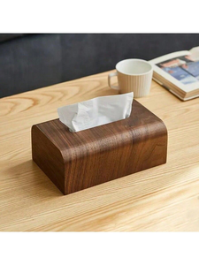 Porta Servilletas y Caja de Pañuelos Rectangular de Madera de Acacia, Estilo Nórdico Minimalista, Ecológico, Decorativo para Baño - Product Image 5