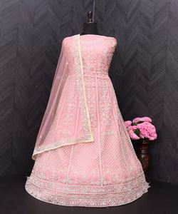 Designer georgette broderie séquence travail top palazzo avec dupatta vêtements de fête prix de gros vêtement ethnique surat - Product Image 6