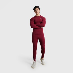 GA Men's Compression <b>Long</b> <b>Sleeves</b> <b>Undershirt</b> Maroon Color - Product Image 4