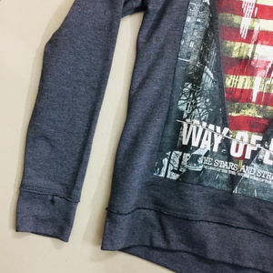 Vente en gros personnalisé 320G sweat-shirt pour hommes poids moyen imprimé coton Poly pull unisexe polaire pull à col rond doublé tricoté - Product Image 5