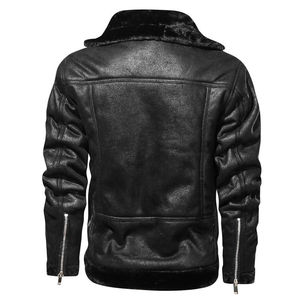 Chaqueta de Cuero Clásica de Invierno para Hombre, Cuello Alto, Logotipo Frontal, Forro Interior Acogedor, Prenda Exterior Duradera, Estilo Moderno y Elegante - Product Image 3