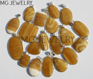 Jaune Calcite Pierres Précieuses Lunette Pendentifs En Gros Naturel Jaune Calcite Cristal Argent Plaqué Pendentifs Bijoux De Mode - Product Image 1