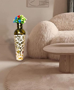 AK Brass Premium Metal Flower <b>Vase</b> With Multi Color Finished Unique Design <b>Floor</b> <b>Vase</b> For Hotel Decor / Home Decor Ornaments - Product Image 1