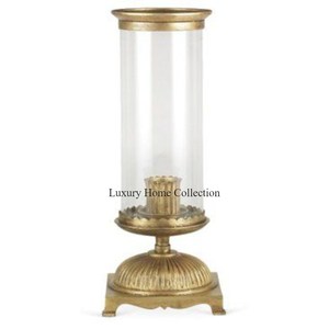 Linternas decorativas para el hogar de muchos tamaños para diseñador de mesa, aspecto elegante, tarro y soporte para velas con acabado antiguo de latón lujoso - Product Image 5