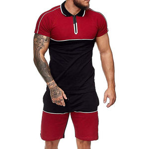 Conjuntos cortos de la mejor calidad para hombre Traje de jogging de manga corta informal de verano de 2 piezas - Product Image 4