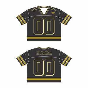 Maillots de football cousus par sublimation complète, hauts courts en maille respirante avec col en V personnalisés, maillots de football américain - Product Image 2