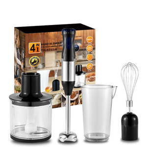 Batidora de Mano 110V - Batidora de Huevos y Procesador de Alimentos Portátil con Recipiente de Plástico y Control de Perilla para Uso en Hoteles - Product Image 1