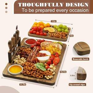 Bandeja o Plato de Servir de Bambú Ligero de Alta Calidad, Regalo Perfecto para Inauguración de Casa, Aniversario, Boda, Fiesta de Navidad - Product Image 3