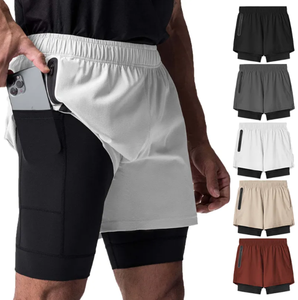 Haute qualité personnalisé solide brodé été athlétique Gym entraînement survêtement Shorts pour hommes séchage rapide respirant en gros Sports - Product Image 1