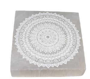 Placa de Carga de Chakra Redonda de Selenita Natural a Granel de la Mejor Calidad, Diseño de Regalo - Product Image 1