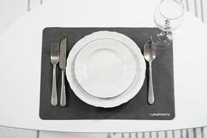 Custom Logo Leather Placemat for Restaurant Dining Table <b>Waterproof</b> Non Slip Heat Resistant Smell Proof Heavy Duty Comfortable - Product Image 4