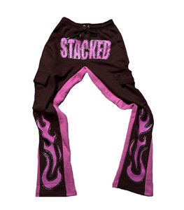 Custom Outdoor Streetwear Y2k Baggy 100% Cotton Joggers Flare Stacked Cargo Rhinestone Men's Pants & Trousers - Product Image 1