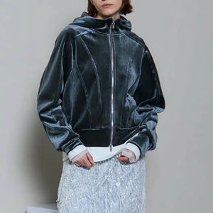 Tela de Terciopelo al por Mayor, Adecuada para Ropa Casual, Sudaderas con Capucha para Mujer 2026 / Precio de Fábrica Directo, Diseño Minimalista, Sudadera con Capucha Cómoda - Product Image 4