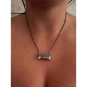 Collar de Barra de Plata de Ley y Turquesa Mohave Johnny Dixon para Regalo - Product Image 2