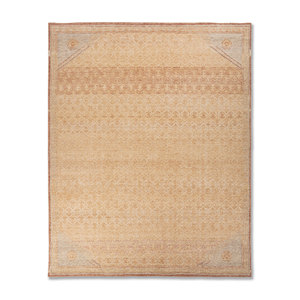 พรมขนสัตว์ถักมือ Erbe Classic Style ขนาดใหญ่ 9x12 รุ่น GS-2014 (CS-01) สีแดงส้ม ลายเรขาคณิต สำหรับตกแต่งบ้าน ห้องวัยรุ่น ห้องโถง ห้องพัก - Product Image 1