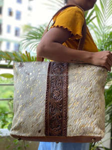 มาใหม่มือเครื่องมือแกะสลักกระเป๋าถือ Tote กระเป๋าหนัง Cowhide จริงกระเป๋าหนังขนาดใหญ่กระเป๋าคอลเลกชันที่ยอดเยี่ยมกระเป๋าสุภาพสตรี - Product Image 2