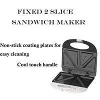 Machine à sandwich électrique 4 tranches 750W, plaques fixes interchangeables pour gaufres et grillades, garantie 1 an, usage domestique et extérieur