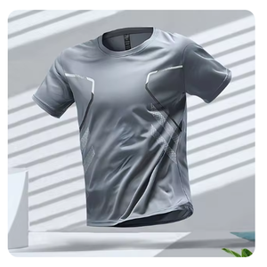 Camiseta deportiva de secado rápido para hombre 2025, ropa deportiva transpirable de manga corta, camiseta de entrenamiento de cuello redondo para correr y uso al aire libre - Product Image 3