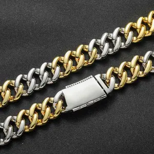 Cadena Cubana Miami de Latón con Zirconia en Forma de T de 20mm, Oro Rosa, Joyería Hip Hop, Regalo de Boda para Hombres, 18-24 Pulgadas, Venta al por Mayor B2B - Product Image 6