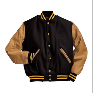 Blouson universitaire sur mesure, streetwear d'hiver, col montant, logo frontal, doublure polaire coupe-vent, 100% laine, haute qualité, vente en gros - Product Image 2