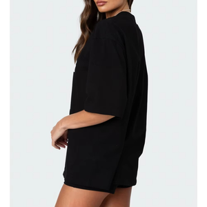 T-shirt en maille premium personnalisé pour l'été, streetwear, maillot en maille pour marque, dernier t-shirt en maille de haute qualité pour femmes - Product Image 3