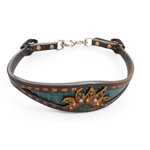 Accessoires de bride de course de chevaux en cuir de haute qualité Bracelet de couleur personnalisable Prix bas - Product Image 3