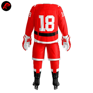 Ensembles d'uniformes de hockey sur glace personnalisés Vêtements de sport de style unique avec nom d'équipe Impression par sublimation OEM Nom d'équipe personnalisé - Product Image 5