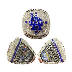 แหวนแชมป์ทีมลอสแอนเจลิส ดอดเจอร์ส รุ่นยูนิเซ็กซ์ แหวนที่ระลึกทีม MLB เงินแท้ 925 ชุบทอง 14K ประดับโมอิสซาไนต์ สไตล์ฮิปฮอป - Product Image 5