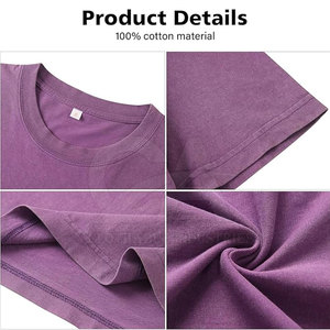 Camiseta de algodón lavado de corte holgado para hombre, camiseta oversize con efecto ácido, camiseta de algodón lavado con hombros caídos, camisa retro lavada - Product Image 4