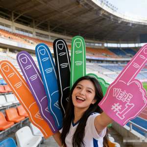 Guantes de Animadora con Gesto de Mano de la Victoria en EVA, Accesorios de Esponja para Eventos Deportivos - Product Image 2