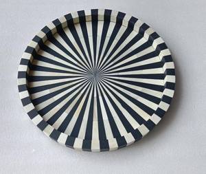 "Bandeja para servir con incrustaciones de madreperla, diseño de hueso, madera y acrílico para el hogar, la cocina, la vajilla y el uso en restaurantes" - Product Image 2