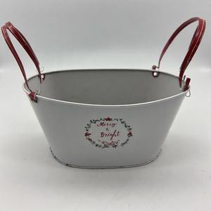 Jardinière à neige silencieuse en métal patiné pour arbres de Noël ou plantes en pot dans des espaces de jardin extérieurs festifs - Product Image 2