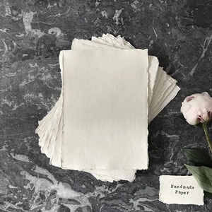 A5 Tarjeta de trapo de algodón hecha a mano en blanco 250gsm Paquete de 5 ARTÍCULO DE VENTA - Product Image 4