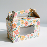 Emballage en carton personnalisé avec fenêtre transparente et poignée Boîtes en papier imprimées pour desserts de boulangerie Bougies parfumées au savon fait main