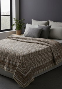 Premium <b>King</b> <b>Size</b> 100% Cotton <b>Bed</b> <b>Sheet</b> 93x108 Nonwoven Fabric Wrinkle Resistant Moisture-Absorbent Brown Stripes - Product Image 2