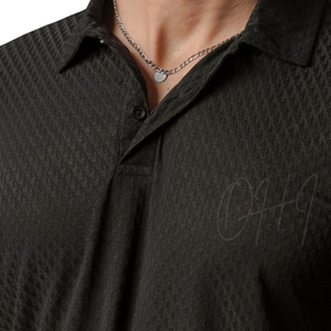Camiseta Negra Personalizada para Hombre, 100% Algodón, Tejido de Felpa Texturizado, Transpirable, Corte Ajustado, Manga Corta, Ropa Casual, OEM al por Mayor - Product Image 3