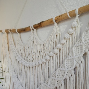 Tapiz de pared de macramé bohemio extra grande, cuerda de algodón blanco cremoso, venta al por mayor, productos de decoración del hogar para el mercado - Product Image 2