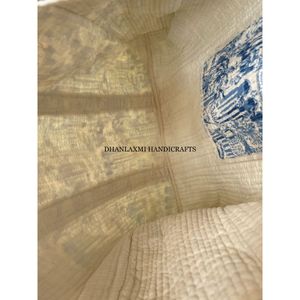 กระเป๋าโท้ทพิมพ์ลายดอกไม้ทำด้วยมือจากผ้าฝ้ายอินเดียกระเป๋าโท้ทใช้ได้ทั้งชายและหญิงทำด้วยมือ - Product Image 5