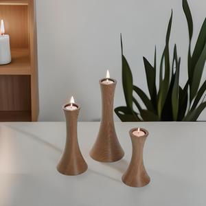 Porte-bougie rond en bois fait main pour la décoration de la maison et de Noël, taille personnalisable, fabriqué en Inde - Product Image 6