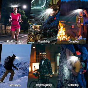 Linterna frontal LED COB con sensor de inducción, recargable por USB, batería incorporada, portátil, para camping, pesca y actividades al aire libre. - Product Image 2