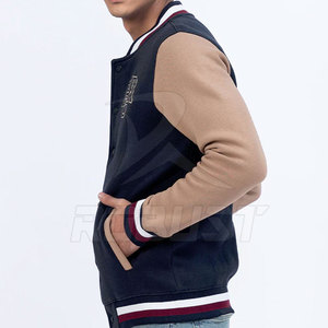 Chaquetas universitarias unisex, abrigo de béisbol informal con logotipo de diseñador personalizado, chaqueta con letras, soporte, temporada de invierno, algodón y poliéster, venta al por mayor - Product Image 3