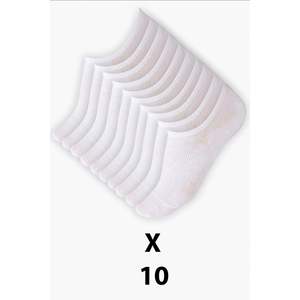 Chaussettes invisibles pour femmes, 10 paires, noires, 100% coton, tissées, silhouette courte, pour baskets - Product Image 4
