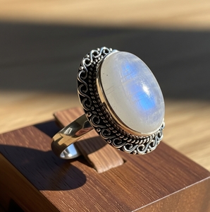 Stylish 925 Silver moonstone <b>Crystal</b> Wedding Party Band High Quality Ethiopian Rose Gold Plating Trendy Fashion <b>Rings</b> Gift - Product Image 4