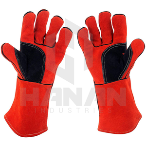 Guantes de soldadura de calor extremo Guantes de seguridad de cuero grueso para soldadura de arco y gas Se aceptan pedidos personalizados - Product Image 2